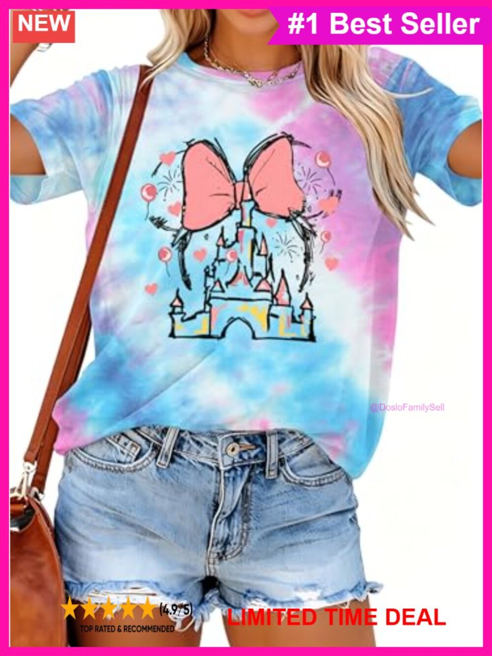 Womens Magic Kingdom Castle Graphic Tee Crewneck Short Sleeve Summer Vacation
